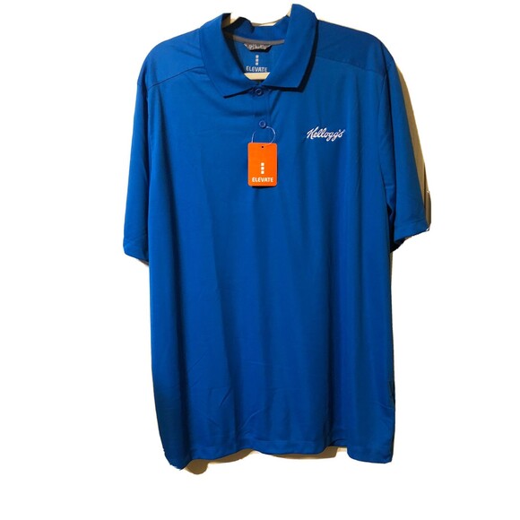 Men’s Elevate Polo Shirt Blue XL/TG Kelloggs on Top Right Side NWT - Picture 1 of 6